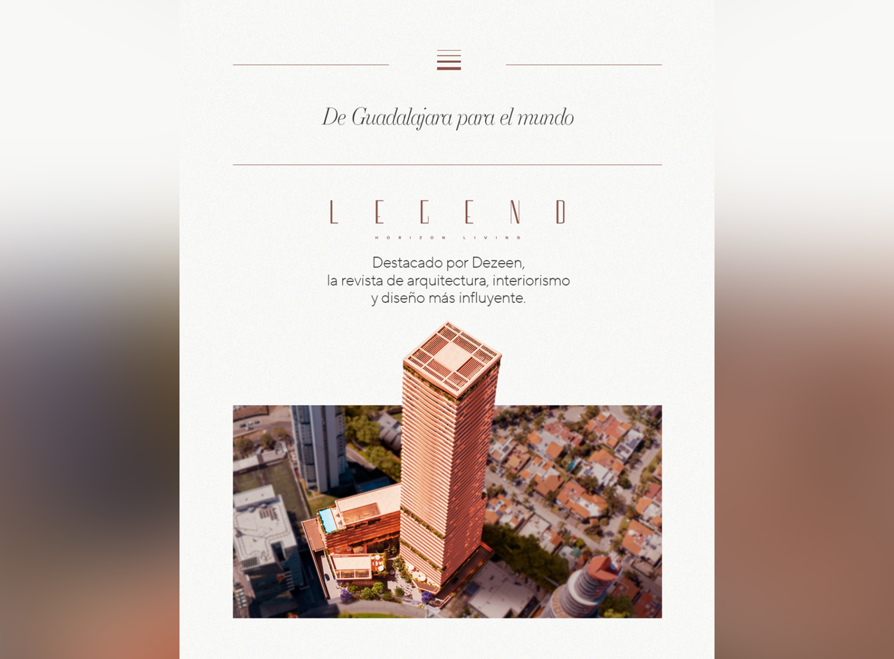 Publicidad de preventa de Kubik para Legend Tower